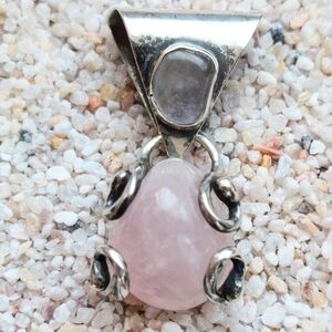Sterling Silver Rose Quartz Pendant